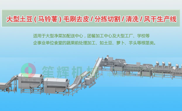 肥西连续式土豆去皮清洗切割风干生产线